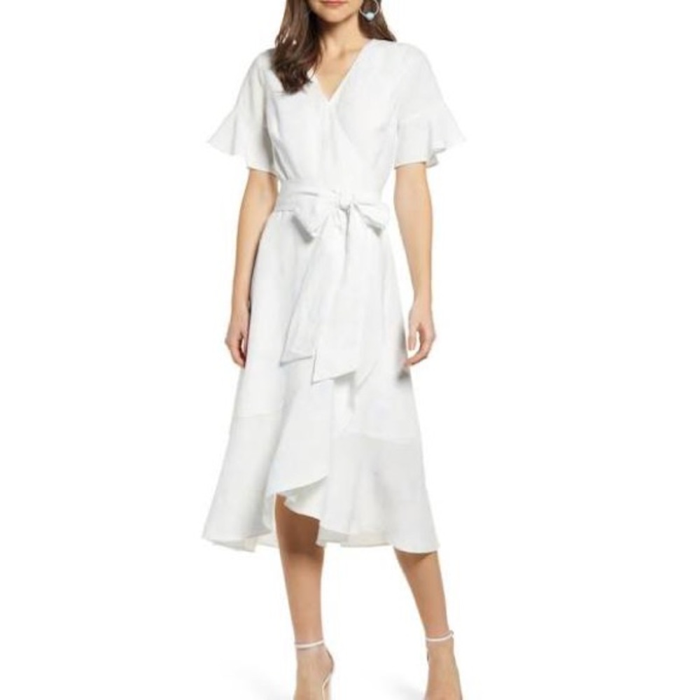 Rachel Parcell Ruffle Wrap Midi Dress